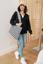 Rae Mode Handle That Micro Modal Scuba Knit High Neck Zip Up Black Jacket Layers