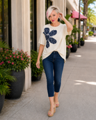 Haptics Paisley Petal Graphic Tee in Cream