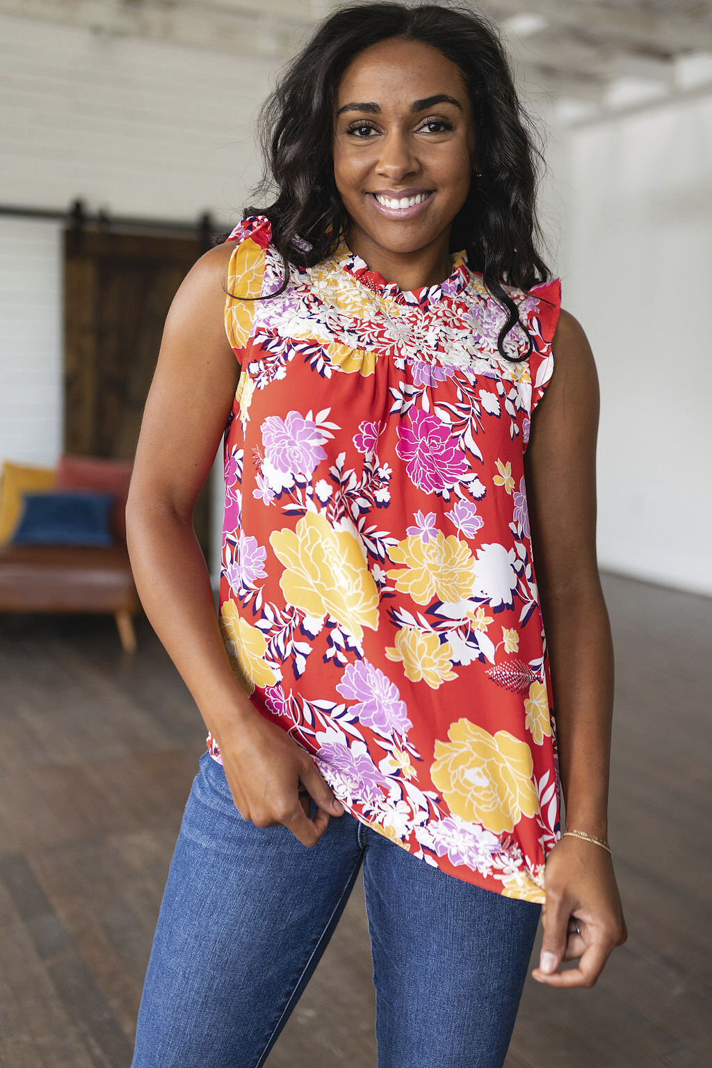 Andree by Unit Among The Flowers Floral Blouse Tops