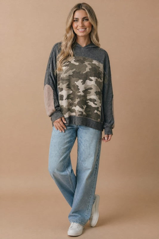 Haptics Catch Me If You Can Hoodie with Ribbed Sleeves