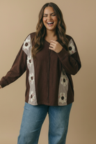 Haptics Darling Daisies Long Sleeve in Brown Tops