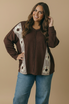 Haptics Darling Daisies Long Sleeve in Brown Tops