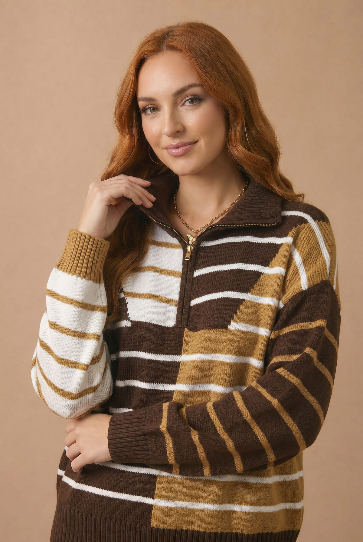 Haptics Prep School Chic Quarter Zip Sweater Sweaters