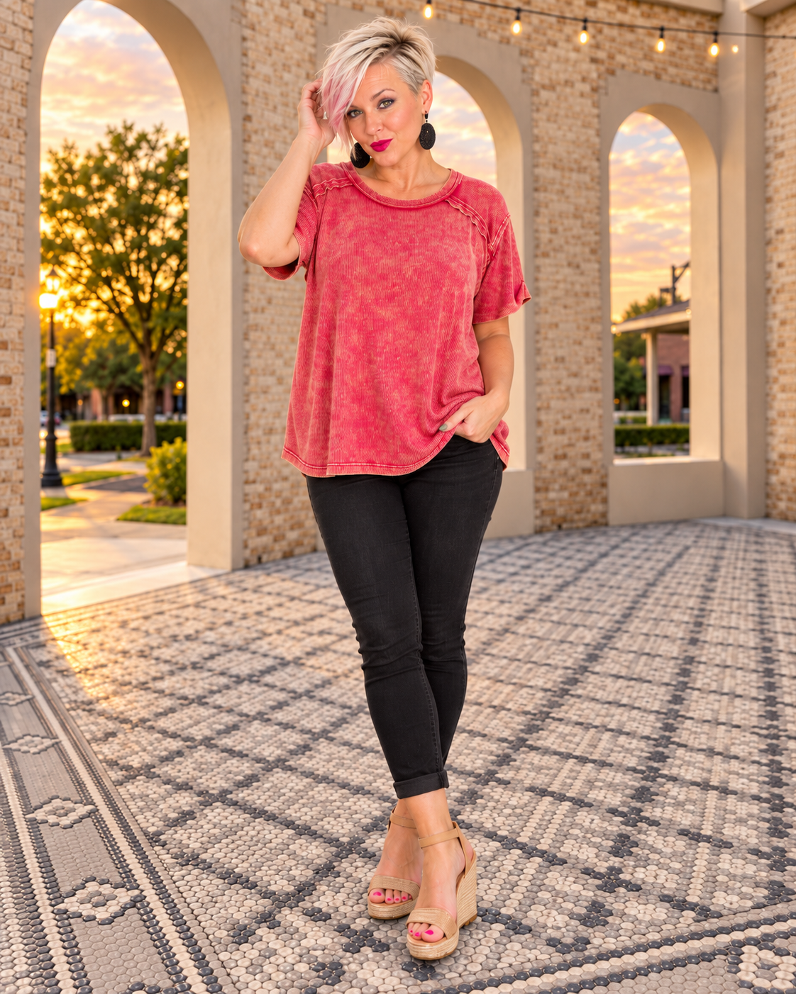 Zenana Love Tide Boatneck Tee 2X
