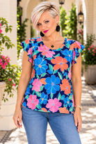 Haptics Bloom Babe Ruffle Sleeve Top