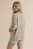 Haptics Floral Grove Comfort Wave Ribbed Top