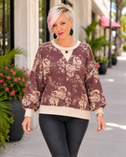 Haptics Antique Bouquet Sweatshirt in Mocha Sweatshirts