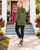 Haptics Simple Snug Snap Hooded Pullover Tops