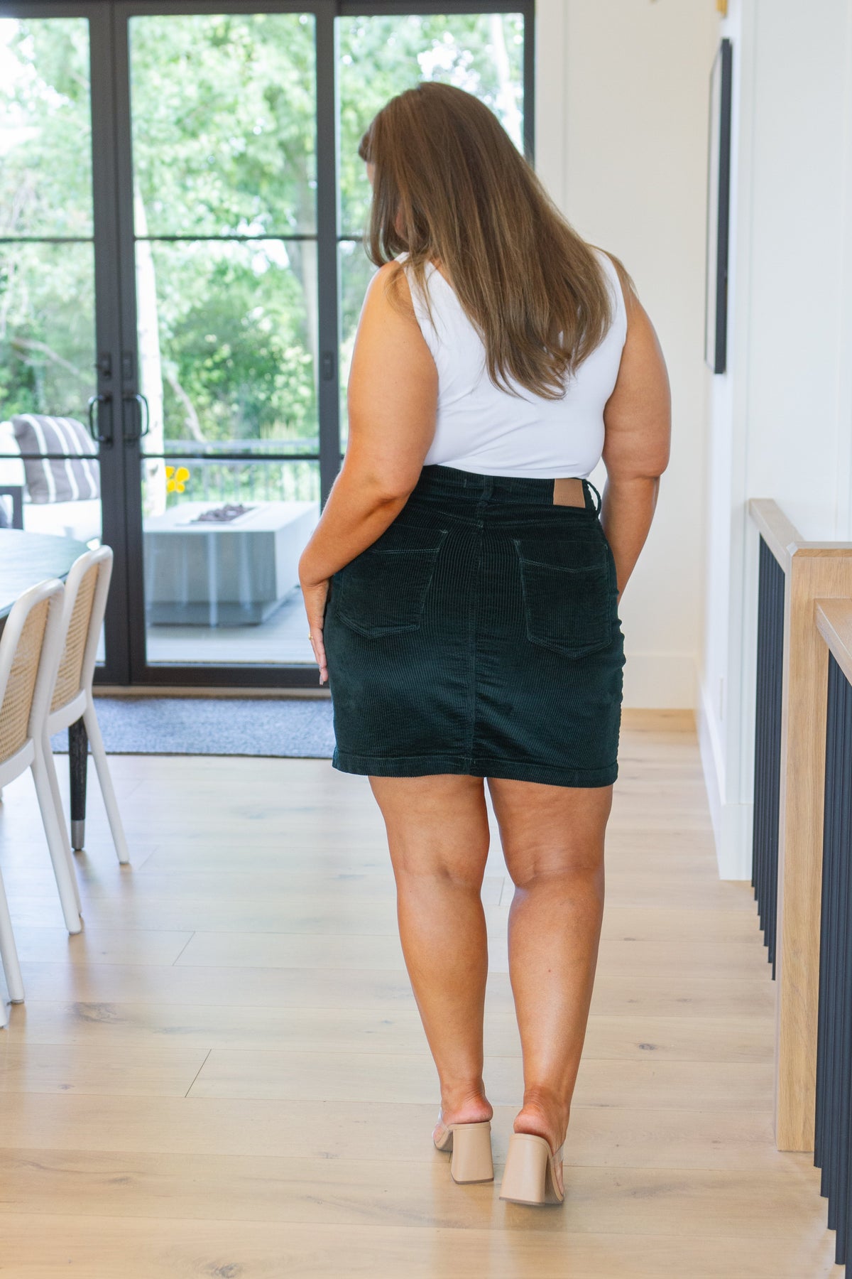 Judy Blue Melinda Corduroy Patch Pocket Skirt in Emerald Womens