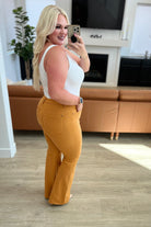 Judy Blue Melinda High Rise Control Top Flare Jeans in Marigold Denim