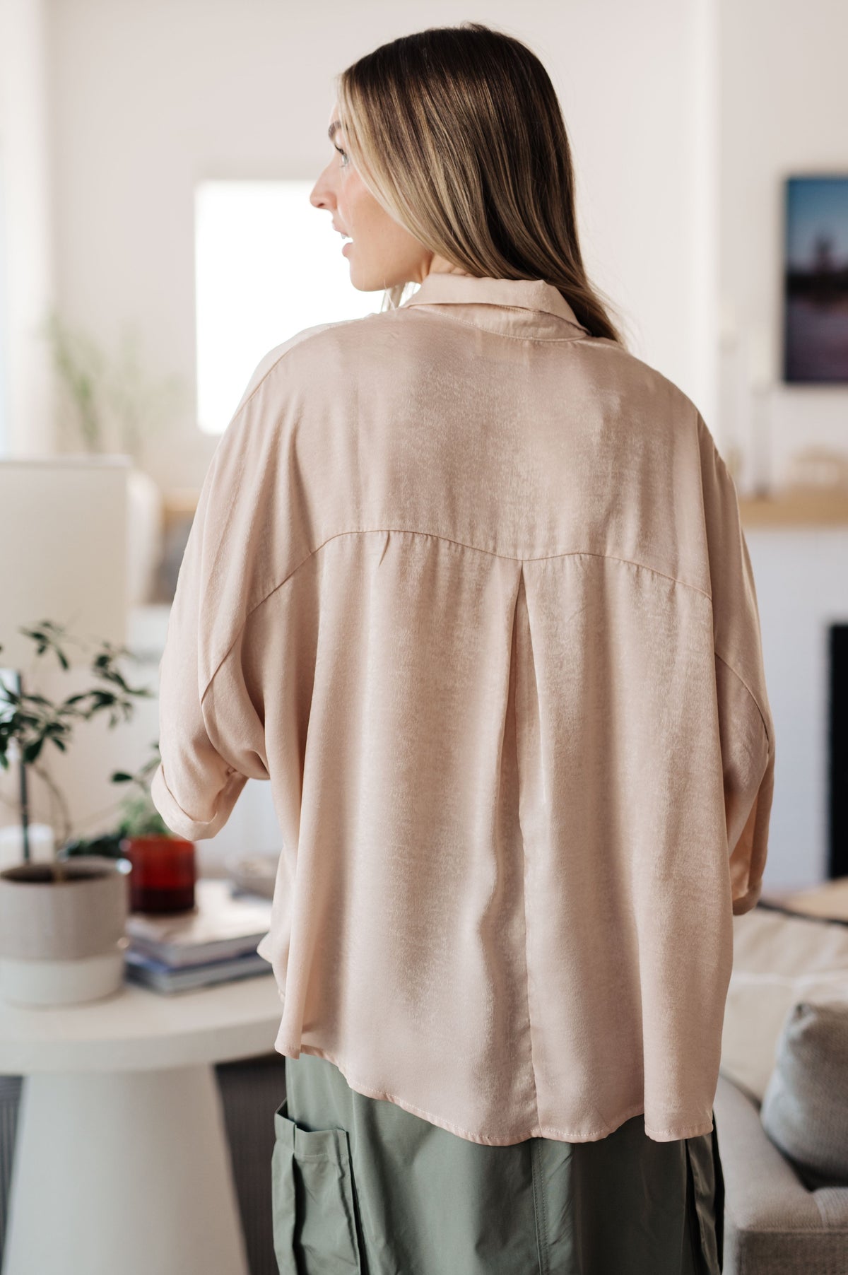 Andree by Unit In Your Thoughts Oversized Dolman Sleeve Top in Champagne Tops
