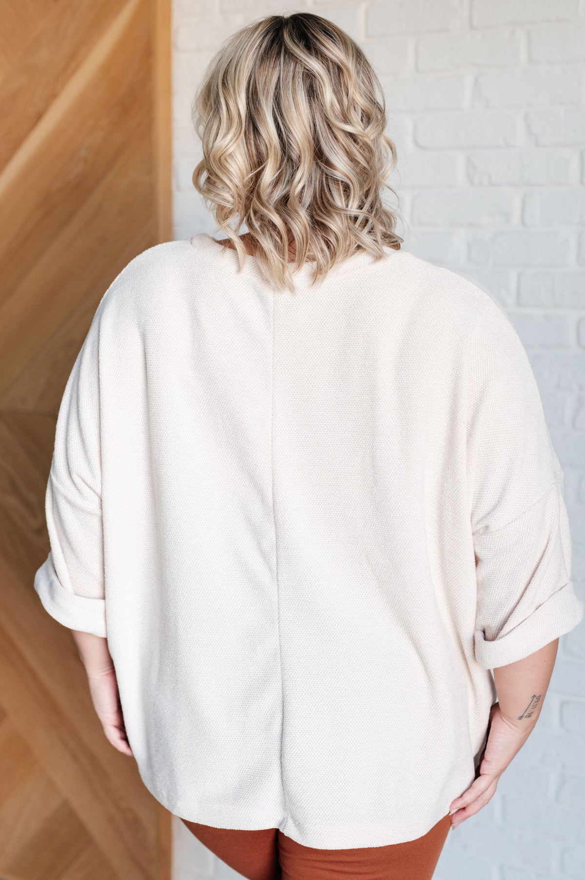 White Birch Ivory Thoughts Chenille Blouse Tops