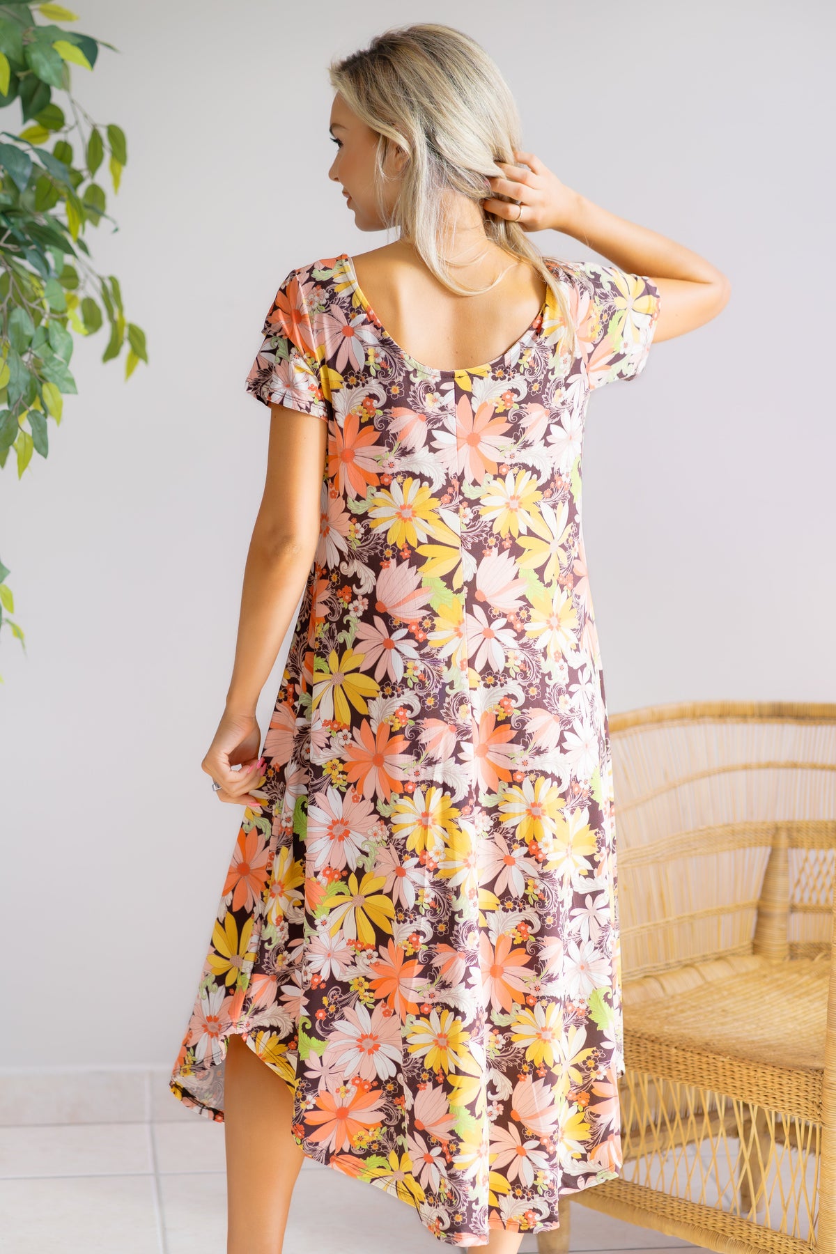 Emerald Petals in the Breeze Midi Dress Dresses