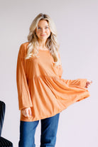 Heimish Pumpkin Charm Peplum Tops