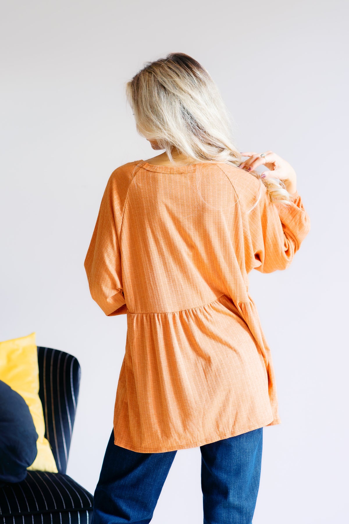 Heimish Pumpkin Charm Peplum Tops