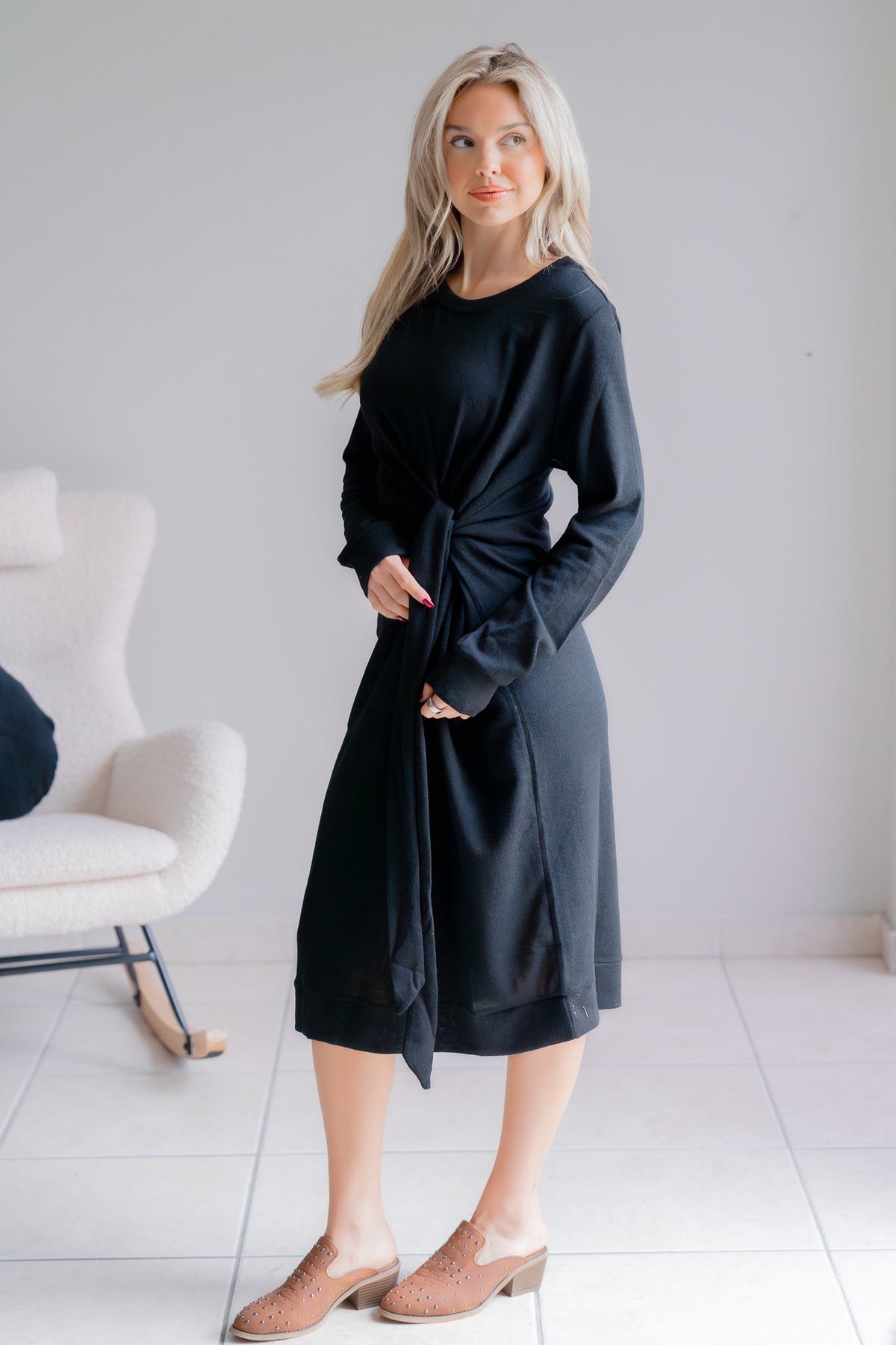 Dear Scarlett Midnight Mistletoe Hacci Knit Tunic Dress