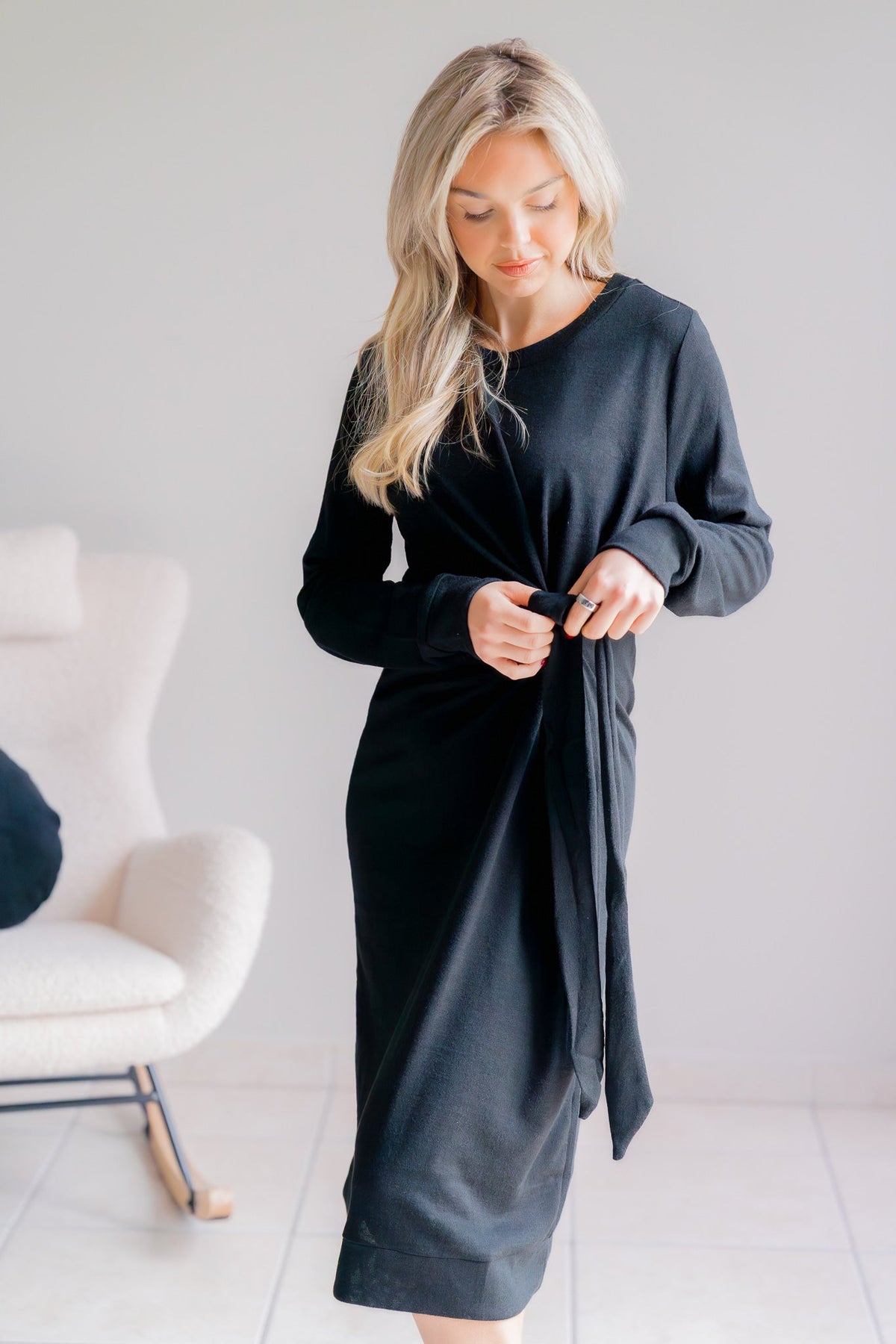 Dear Scarlett Midnight Mistletoe Hacci Knit Tunic Dress