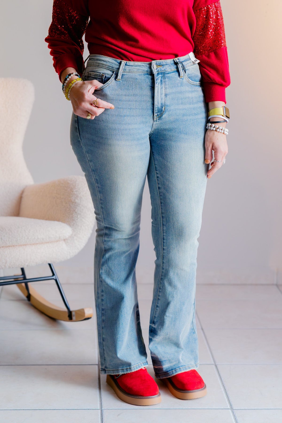 Judy Blue Snowy Pines Flare Jeans Judy Blue