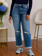 Judy Blue Just Roll With It Boyfriend Jeans 24W Jeans