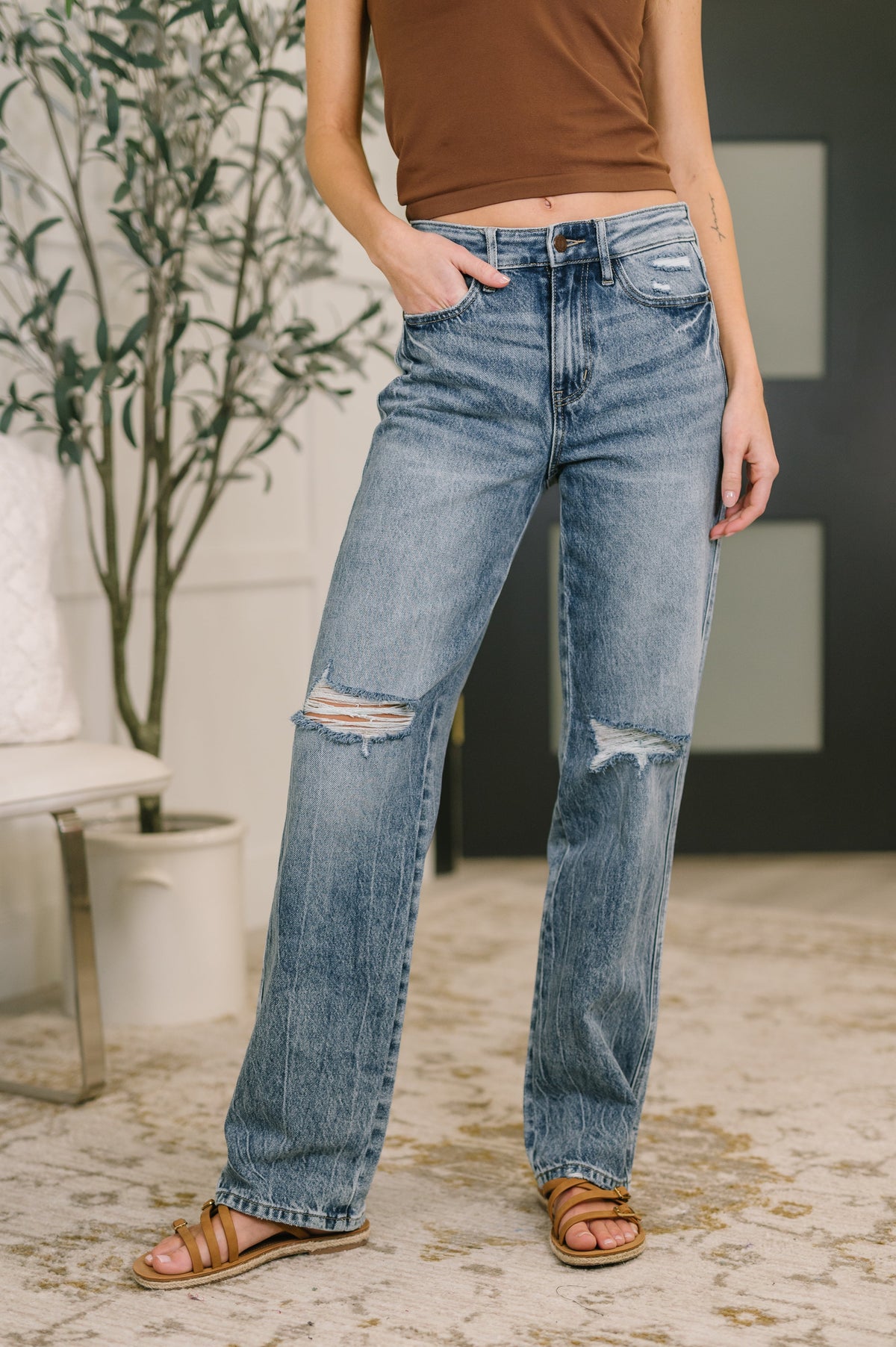 Judy Blue Kayla High Waist Rigid Magic Slim Straight Womens