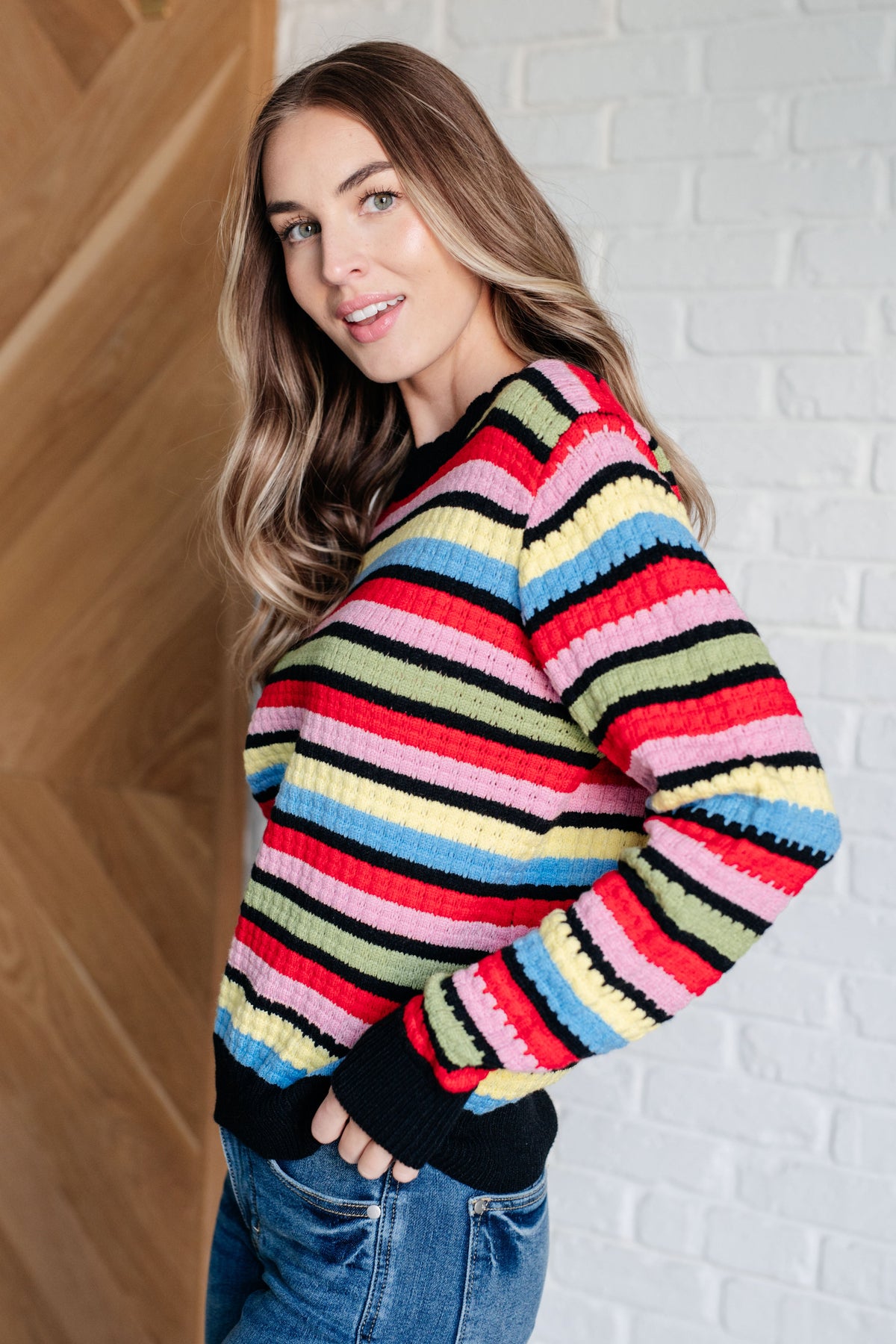 Bibi Keep Dreaming Striped Sweater Tops