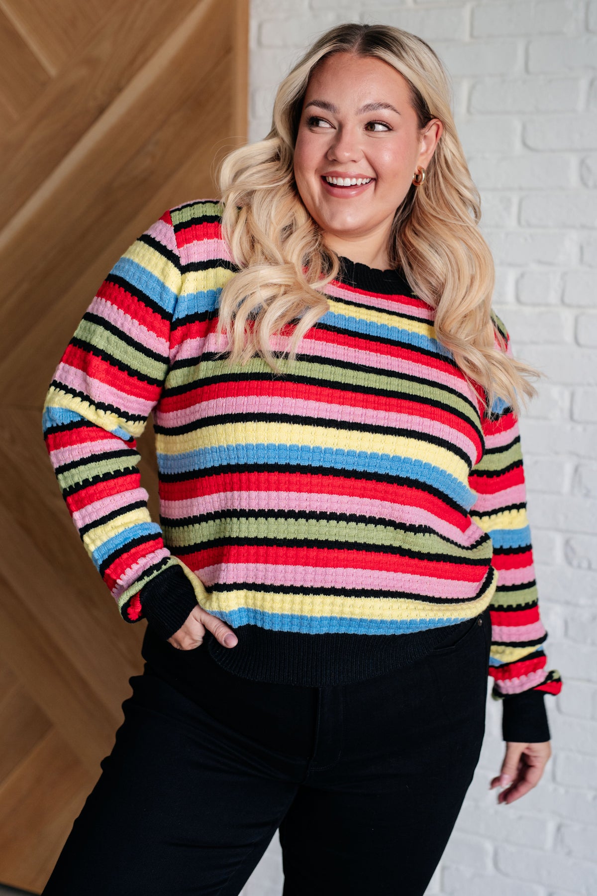 Bibi Keep Dreaming Striped Sweater Tops