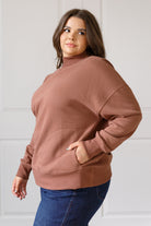 Very J Make No Mistake Mock Neck Pullover in Cocoa Sweaters
