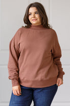 Very J Make No Mistake Mock Neck Pullover in Cocoa Sweaters