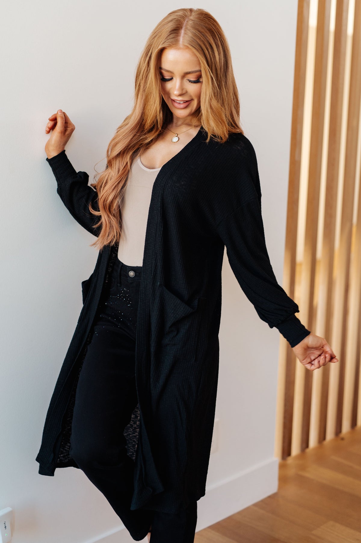 Sew in Love Lengths You'll Go Duster Cardigan in Black Layers