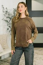 Zenana Lesson Learned Mineral Wash Raglan Sleeve Top Large Tops