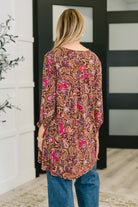 Dear Scarlett Lizzy Cardigan in Chocolate Paisley Womens