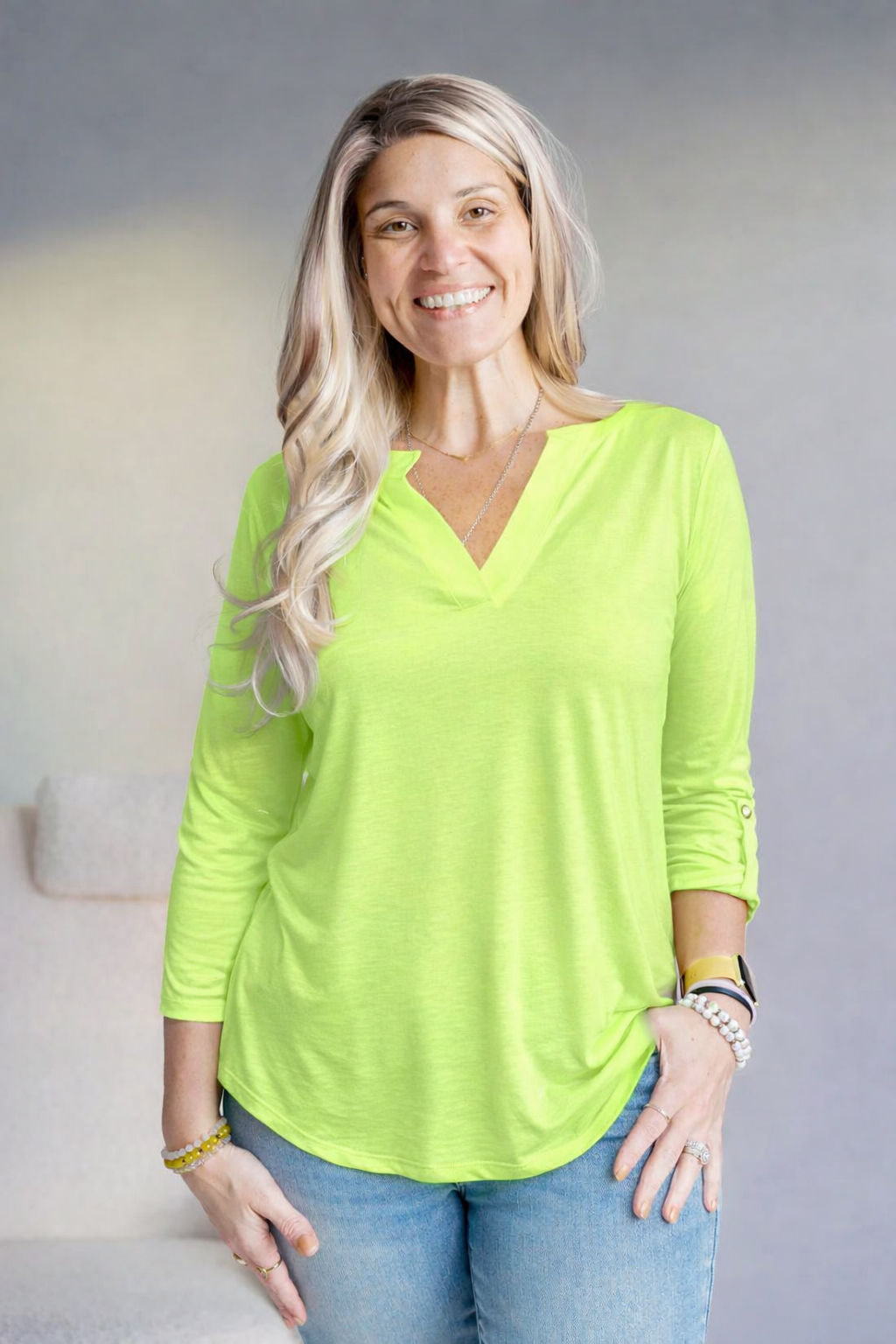 Dear Scarlett Lizzy Top - Neon Green