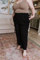 Cotton Bleu Love Me Dearly High Waisted Pants in Black Bottoms