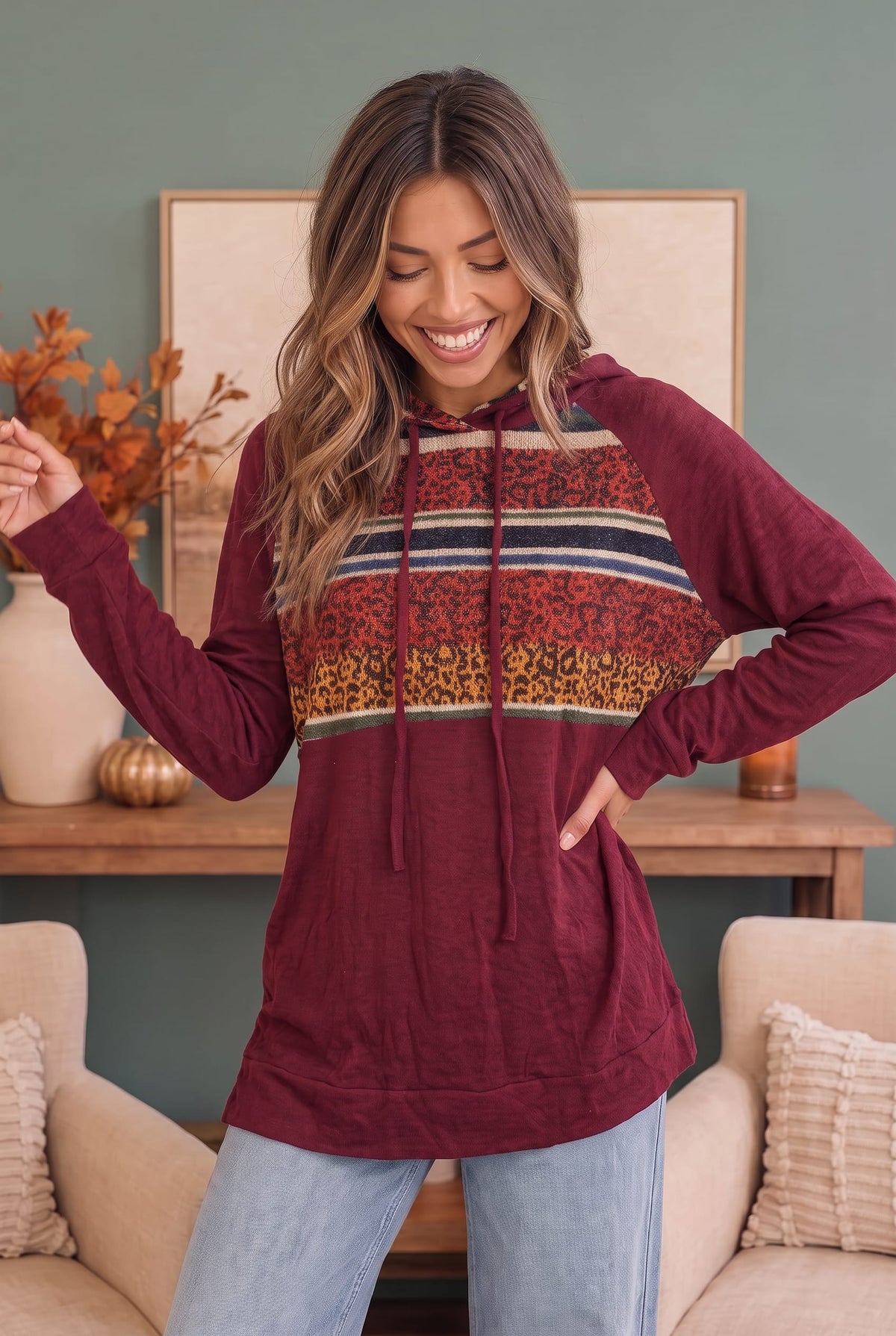 Favorite Hoodie in Burgundy Tops