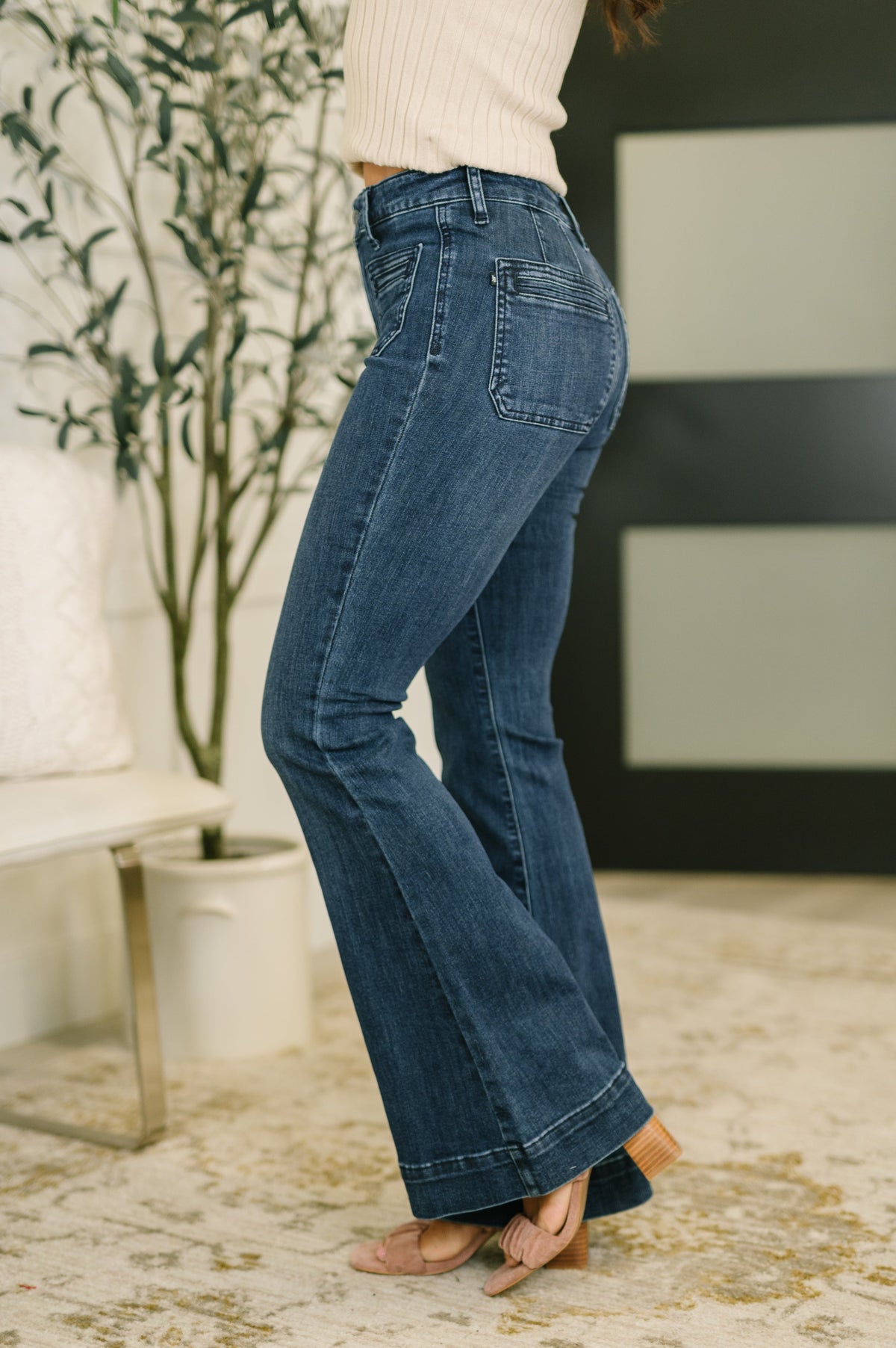 Mackenzie High Waist Flare with Vintage Pocket Womens