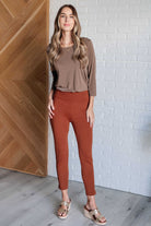 Dear Scarlett Magic Ankle Crop Skinny Pants in Rust Pants