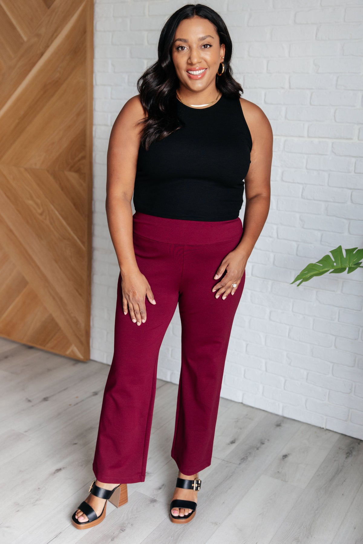 Dear Scarlett Magic Straight Pants in Wine 3XL Pants