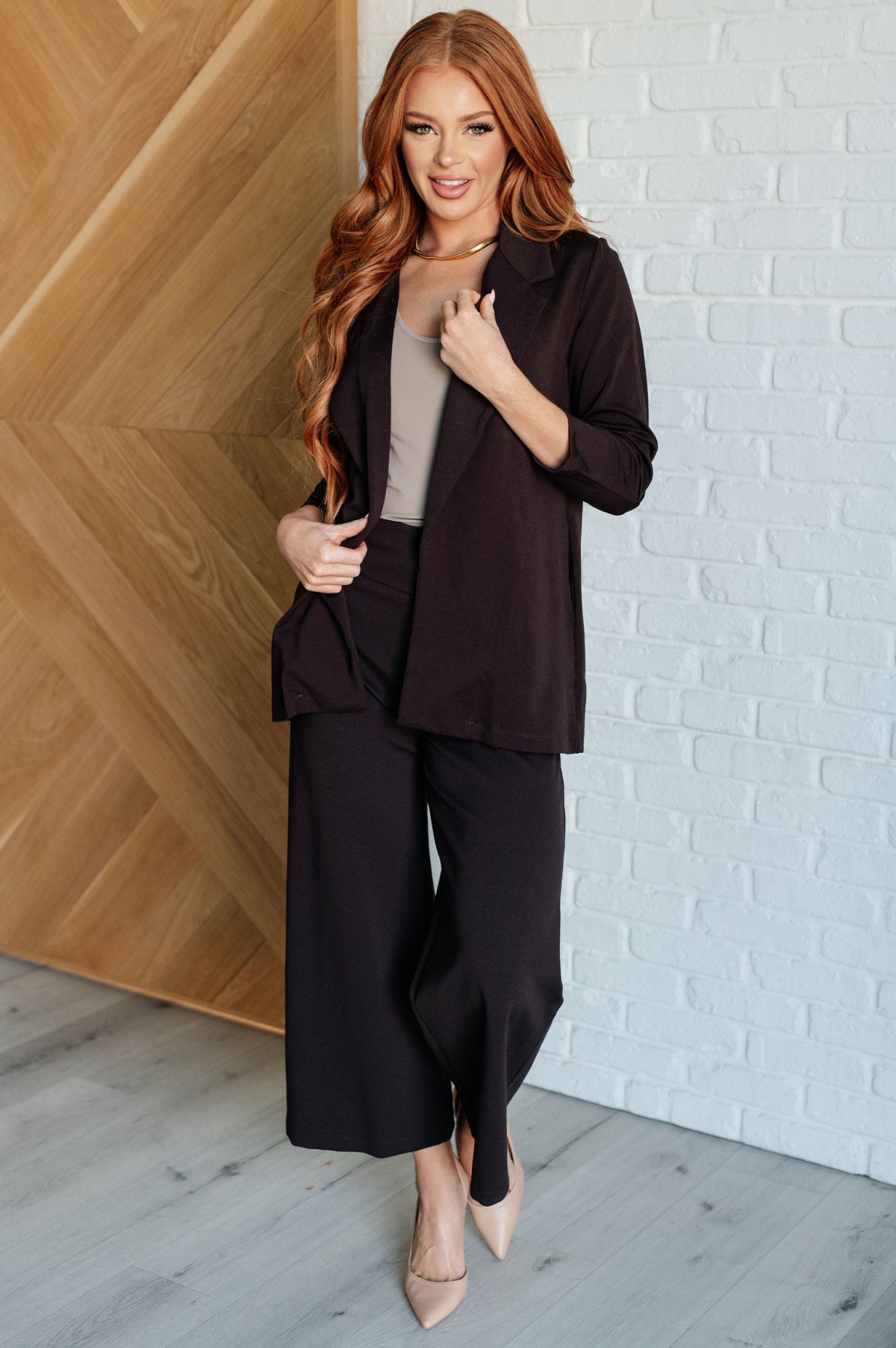Dear Scarlett Magic Wide Leg Crop Pants in Chocolate Pants