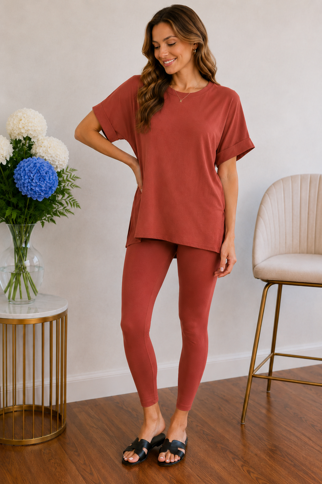 Zenana Maple Morning Lounge Set 3X Pants
