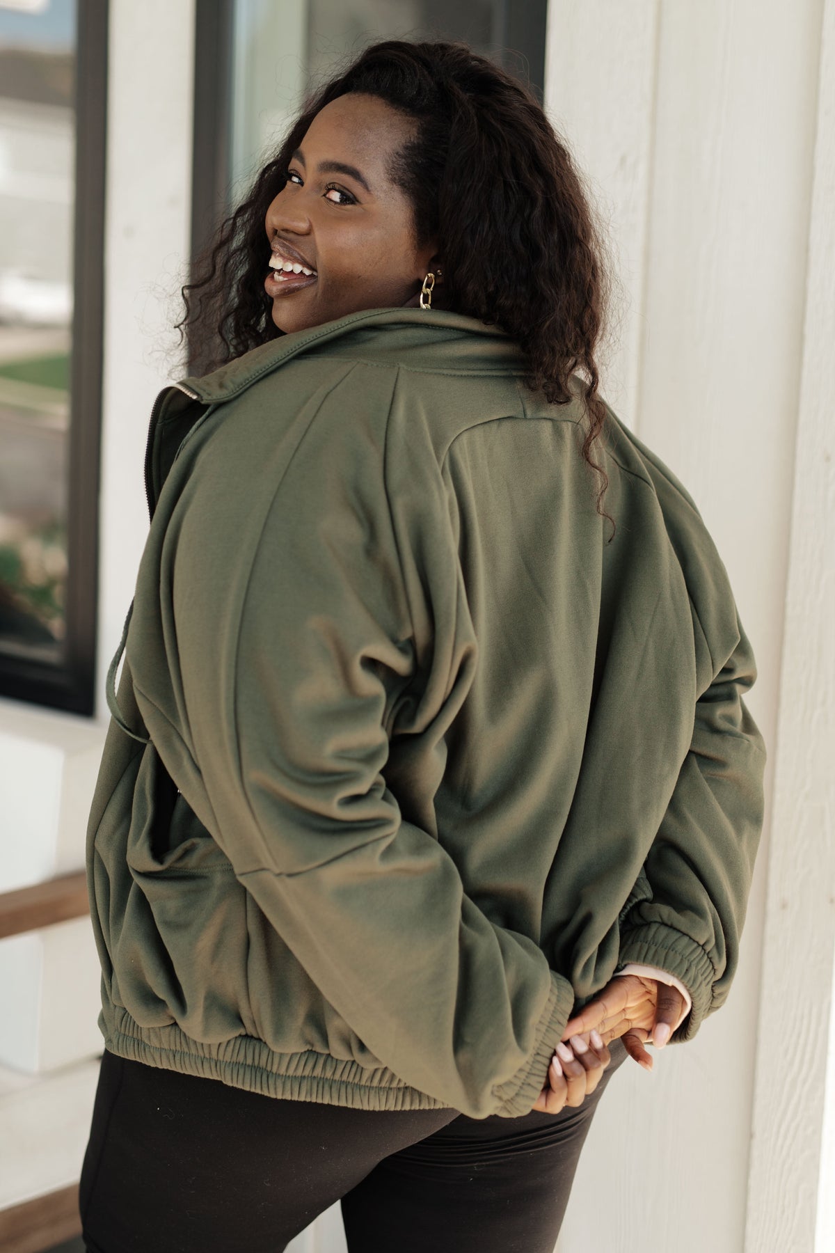 BiBi Miss You More Zip Up Fleece Sweatshirt Tops