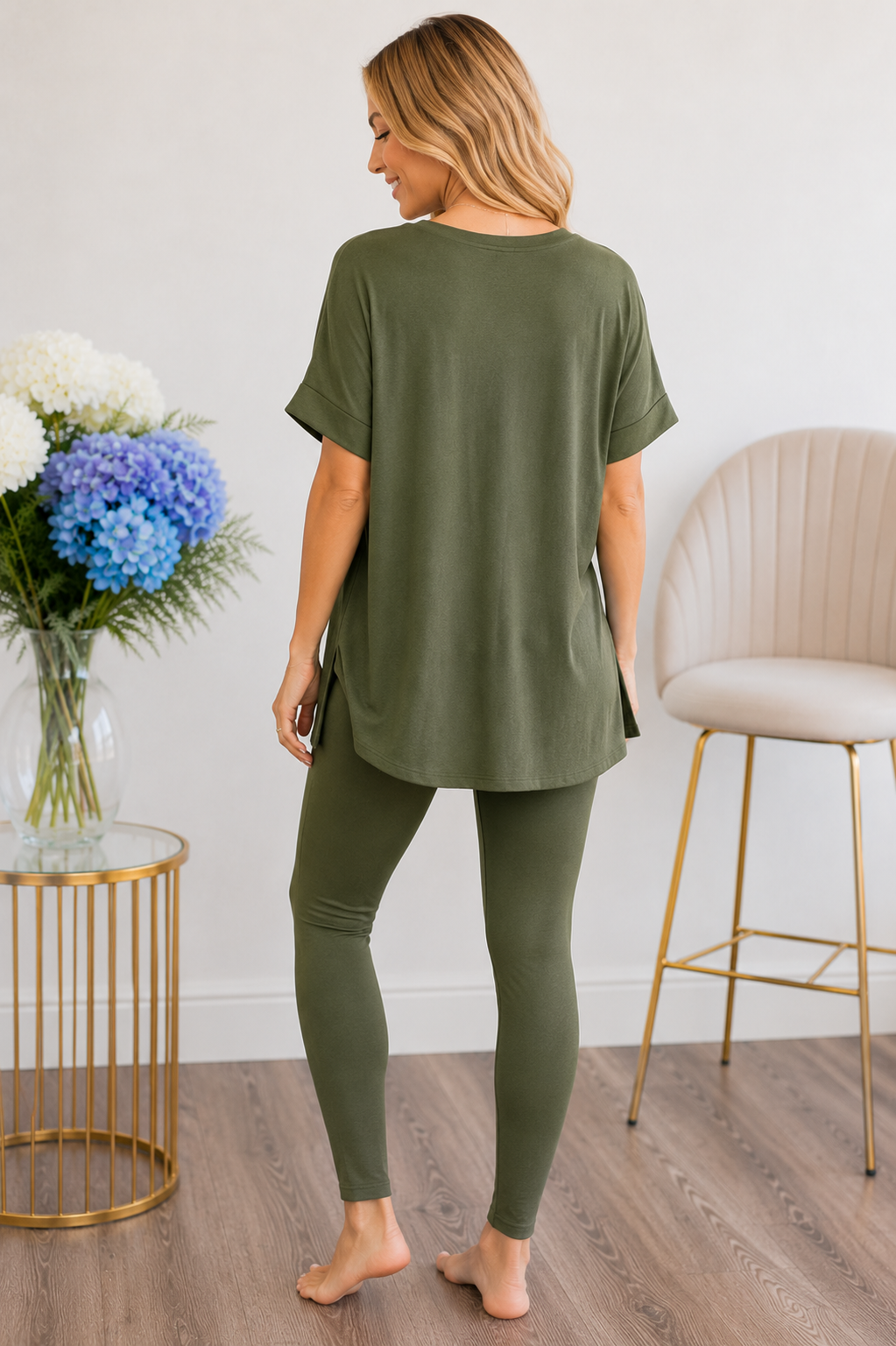 Zenana Olive You Always Lounge Set Pants
