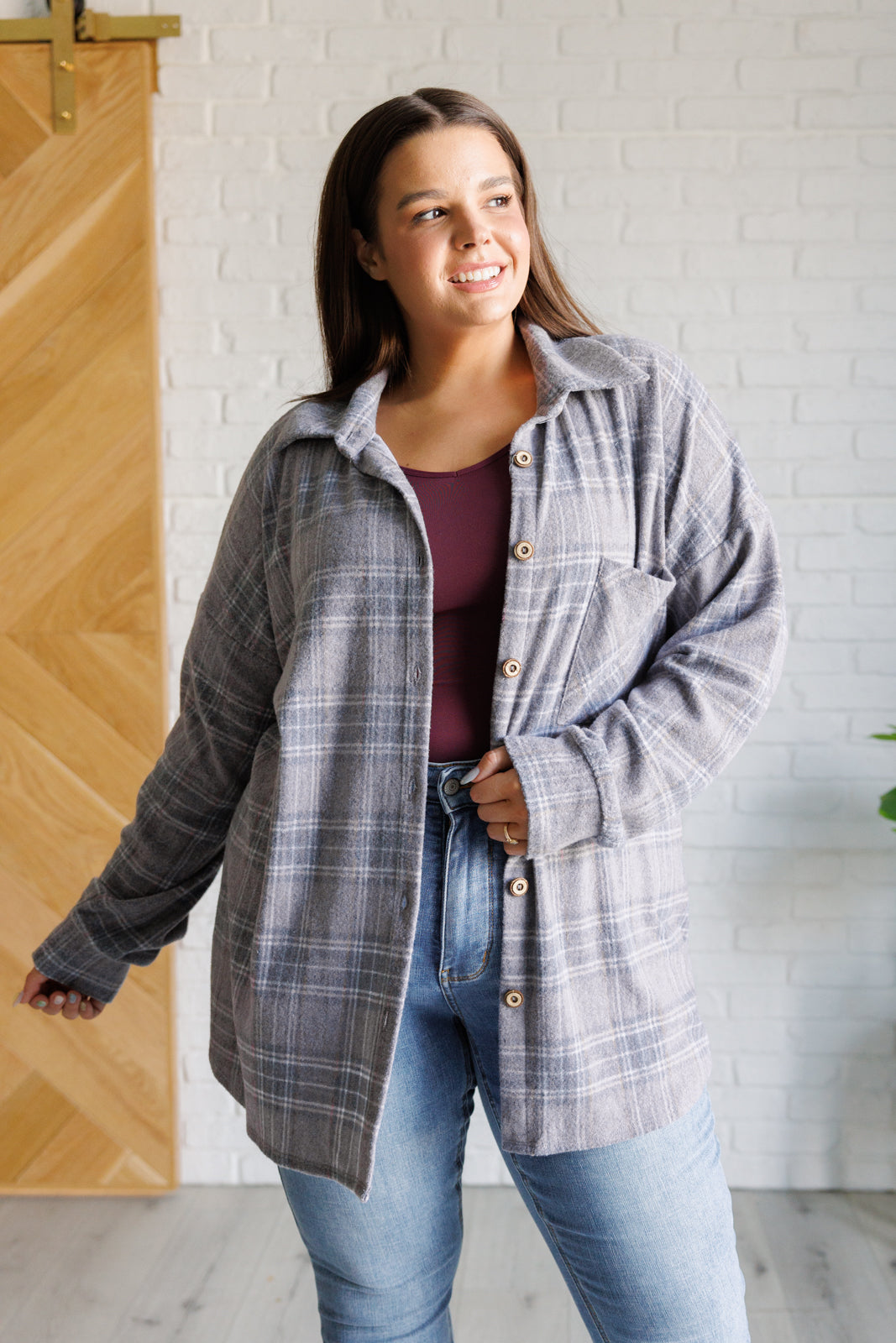 7th Ray Out of the Way Plaid Button Up Tops