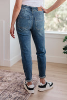 Judy Blue Payton Pull On Denim Joggers in Medium Wash Womens