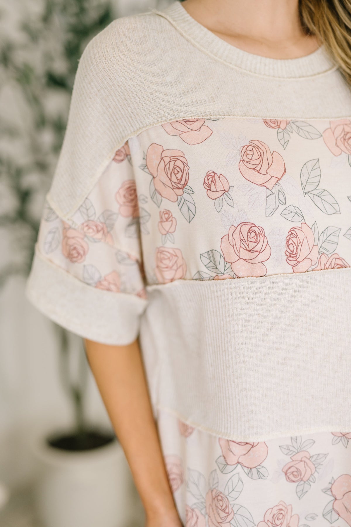 Haptics Painting the Roses Color Block Relaxed Top Tops