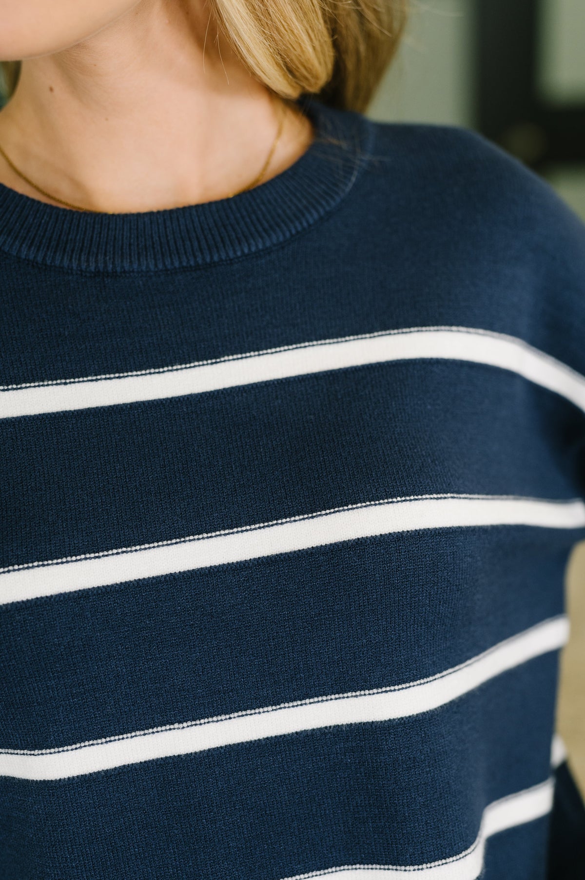 Zenana Parallel Lives Drop Shoulder Casual Top in Navy Tops