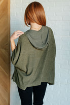 White Birch Perfectly Poised Hooded Poncho in Olive Layers