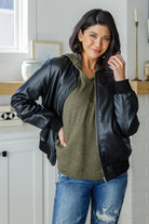 White Birch Perfectly Poised Hooded Poncho in Olive Layers