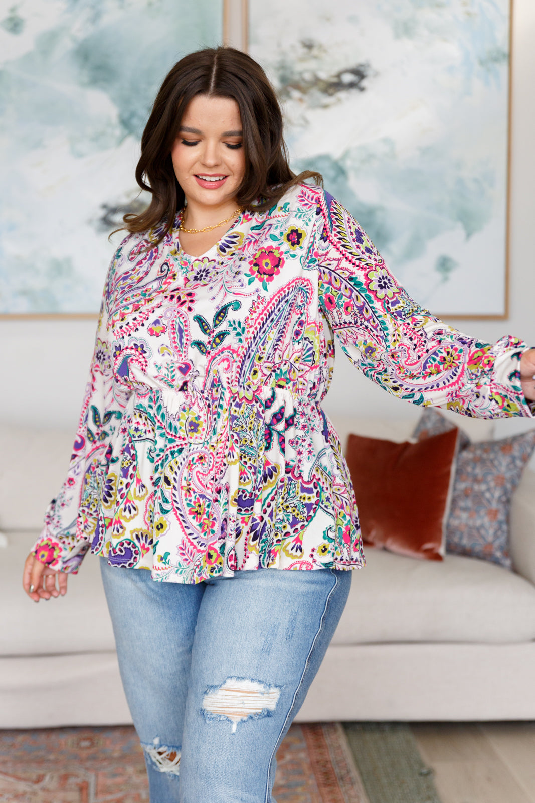 White Birch Pick a Color Peplum Blouse Tops