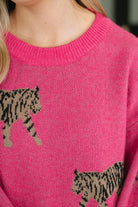 BiBi Pretty and Prowling Graphic Pullover in Pink Tops