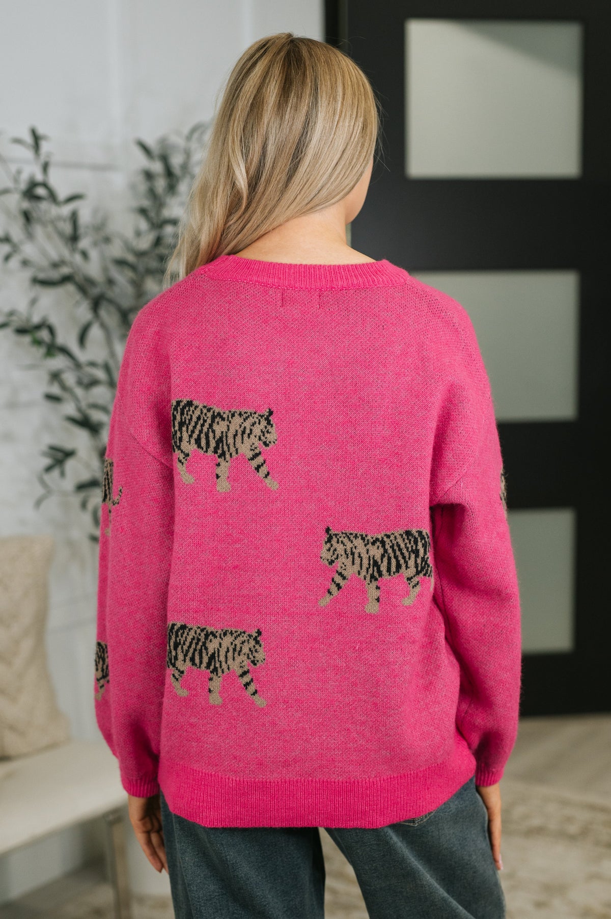 BiBi Pretty and Prowling Graphic Pullover in Pink Tops